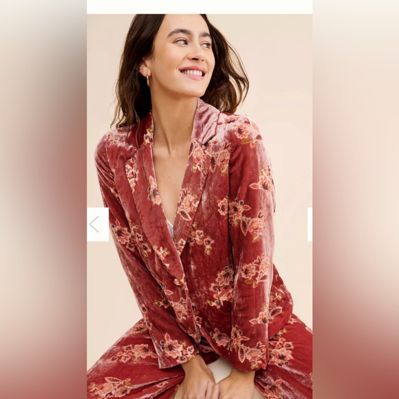 Anthropologie Hutch Floral Velvet Blazer Size Small - Picture 1 of 7